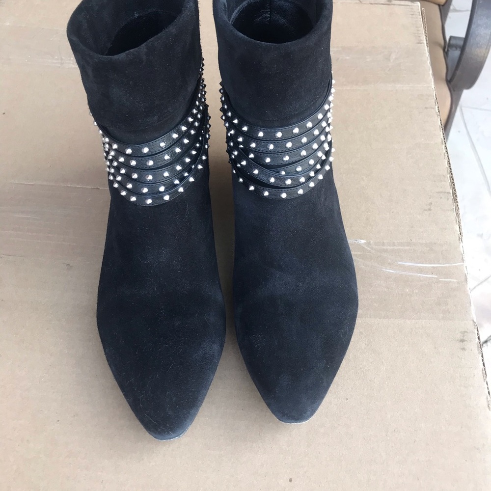 YSL SAINT LAURENT black studded suede booties 39 - Picture 4 of 11